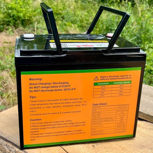 Акумулятор LiFePO4 12.8V 100Ah Eco-Worthy ECO-LFP12100 літій залізо фосфатний для сонячних систем ECO-LFP12100 фото