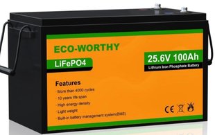 Акумулятор LiFePO4 Eco-Worthy 25.6V 100Ah ECO-LFP2410002, акбілітій ферум для човнів та автомобілів ECO-LFP2410002 фото