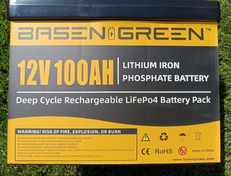 Акумулятор LiFePO4 універсальний Basen Green 12.8V 100Ah Bluetooth потужний для резервного живлення BG 12/100 bt фото