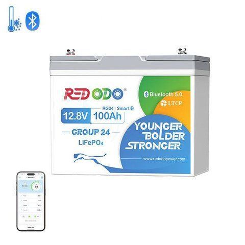 Акумулятор LiFePO4 Redodo Gruppe24 12.8V 100А&middot;год 1280 Wh | Bluetooth BMS >4000 циклів, літій-залізо-фосфатна батарея red12100gr24 фото