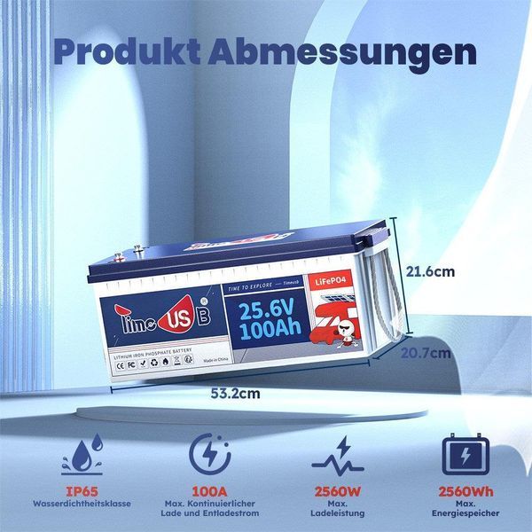 Аккумулятор LiFePO4 TimeUSB 24V 100Ah 2560Wh | BMS, >4000 циклов, литий-железо-фосфатная батарея time24100 фото