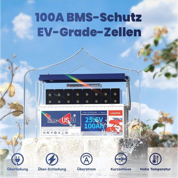 Аккумулятор LiFePO4 TimeUSB 24V 100Ah 2560Wh | BMS, >4000 циклов, литий-железо-фосфатная батарея time24100 фото