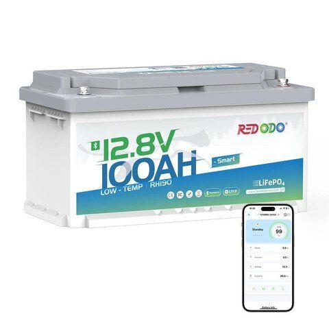Акумулятор LiFePO4 Redodo H190 12V 100А&middot;год 1280 Wh | Bluetooth BMS >4000 циклів, літій-залізо-фосфатна батарея red12100h190 фото