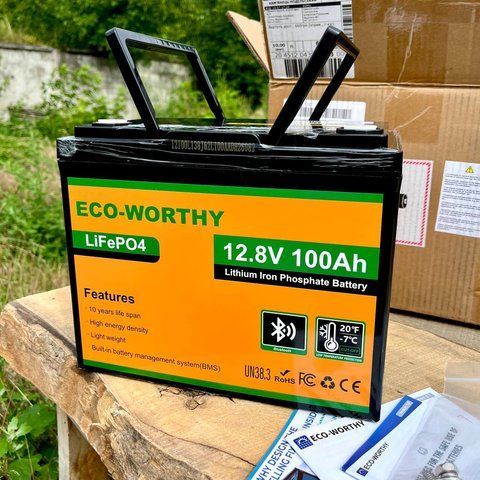 Акумулятор LiFePO4 Eco-Worthy 12.8v 100Ah Bluetooth eco12100bt фото