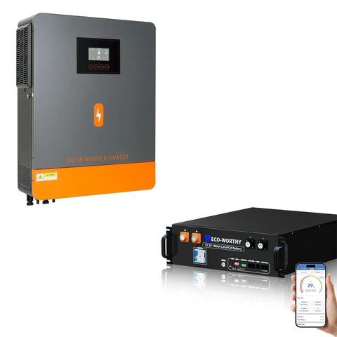 Комплект резервного живлення 10кВт: інвертор PowMr 10200W48V POW-HVM10.2M-48V+ LiFePO4 Eco-Worthy 51.2V 100Ah v.3 5120Wh Bluetooth POW-HVM10.2M+EcoWorth25 фото