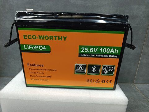 Акумулятор LiFePO4 Eco-Worthy 25.6V 100А&middot;год 2560 Wh Bluetooth | BMS, >4000 циклів, літій-залізо-фосфатна LiFePO4 24V 100Ah  (L13070402010-1) фото